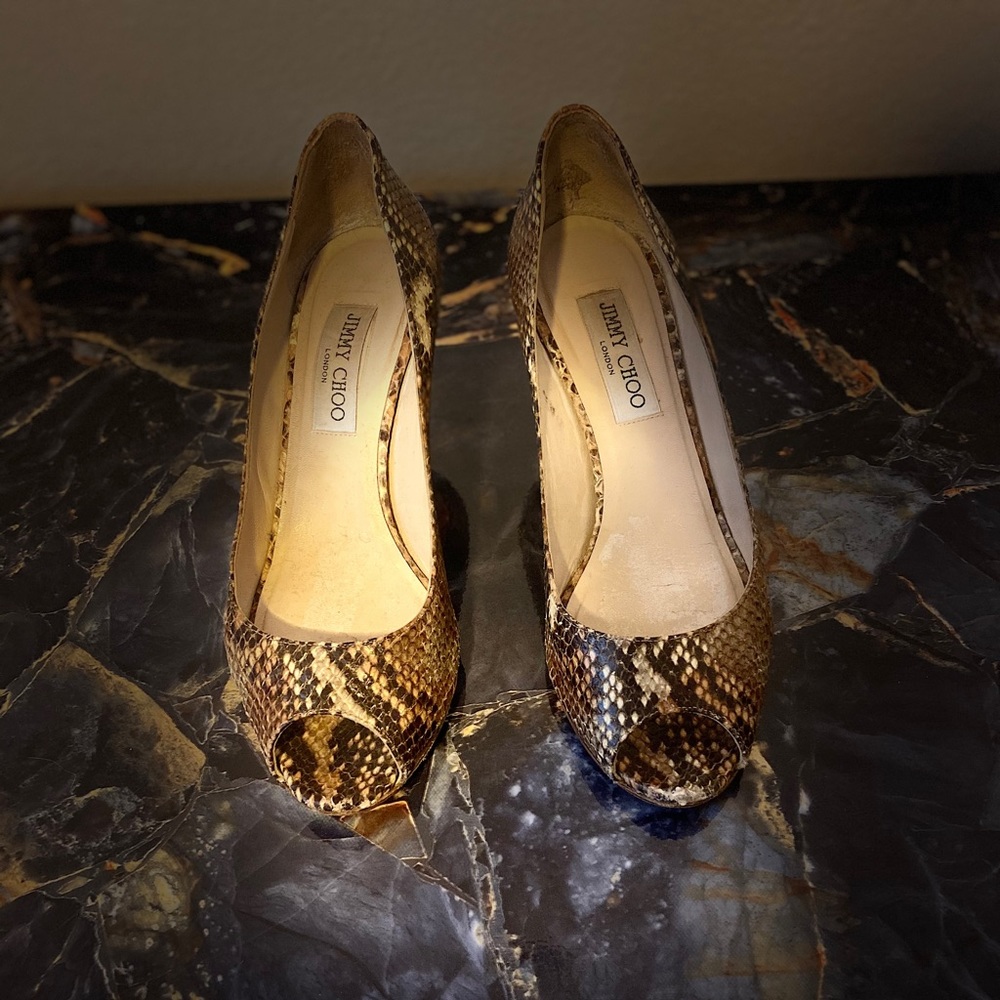 Jimmy Choo Snake Print Heels